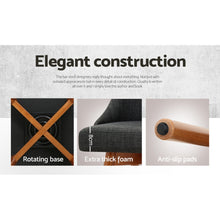 Load image into Gallery viewer, 2x Chair Stools - Wood - Fabric - Swivel - 2 Colours - Charcoal, Light Grey

