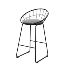 Load image into Gallery viewer, 2x Nordic Chair Stools - Metallic/Fabric - Grey Black
