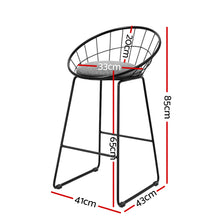 Load image into Gallery viewer, 2x Nordic Chair Stools - Metallic/Fabric - Grey Black

