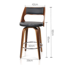 Load image into Gallery viewer, 2x Chair Stools - Wood/Metal &amp; Fabric - Black
