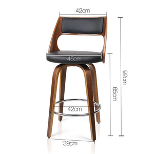 2x Chair Stools - Wood/Metal & Fabric - Black