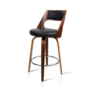 2x Chair Stools - Wood/Metal & Fabric - Black