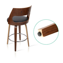 Load image into Gallery viewer, 2x Chair Stools - Wood/Metal &amp; Fabric - Black

