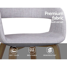 Load image into Gallery viewer, 2x Dining Chairs - Wood/Fabric - Light Grey
