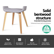 Load image into Gallery viewer, 2x Dining Chairs - Wood/Fabric - Light Grey

