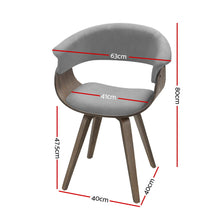 Load image into Gallery viewer, Artiss Dining chairs Bentwood Chair Kitchen Velvet Fabric Timber Wood Retro Grey
