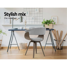 Load image into Gallery viewer, Artiss Dining chairs Bentwood Chair Kitchen Velvet Fabric Timber Wood Retro Grey
