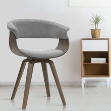 Load image into Gallery viewer, Artiss Dining chairs Bentwood Chair Kitchen Velvet Fabric Timber Wood Retro Grey
