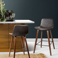 Load image into Gallery viewer, 2x Chair Stools - PU Leather - Walnut
