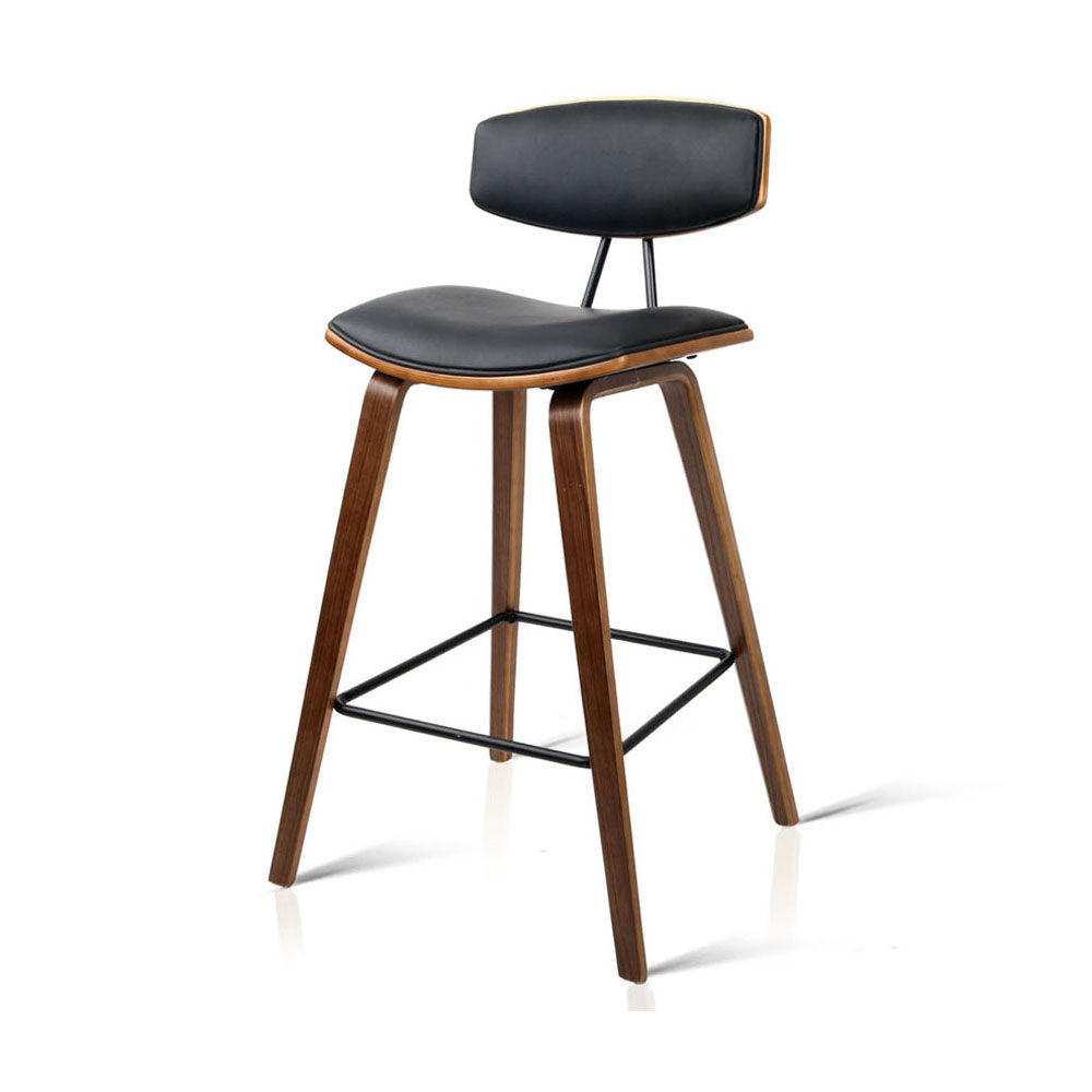 2x Chair Stools - PU Leather - Black