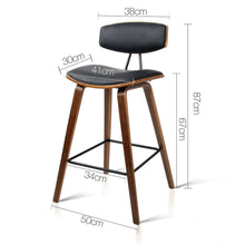 Load image into Gallery viewer, 2x Chair Stools - PU Leather - Black
