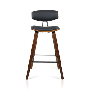 2x Chair Stools - PU Leather - Black