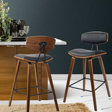 Load image into Gallery viewer, 2x Chair Stools - PU Leather - Black
