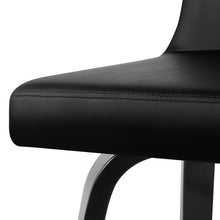 Load image into Gallery viewer, 2x Chair Stools - Wood/Metal &amp; Leather - Black
