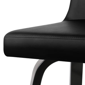 2x Chair Stools - Wood/Metal & Leather - Black