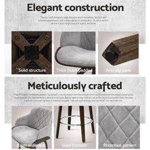 Load image into Gallery viewer, Chair Stool - Velvet/Wood - Swivel - Grey
