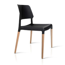 Load image into Gallery viewer, 4x Stackable Chairs - Wood - Black
