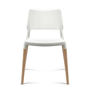 4x Stackable Chairs - Wood - White
