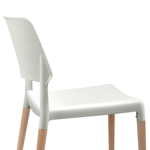 4x Stackable Chairs - Wood - White