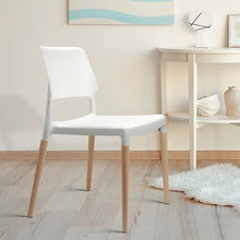 Load image into Gallery viewer, 4x Stackable Chairs - Wood - White
