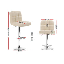Load image into Gallery viewer, 2x Chair Stools - Leather - Gas Lift - Swivel - Beige
