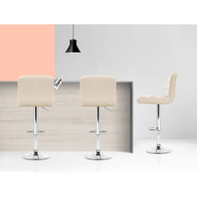 Load image into Gallery viewer, 2x Chair Stools - Leather - Gas Lift - Swivel - Beige
