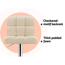 Load image into Gallery viewer, 2x Chair Stools - Leather - Gas Lift - Swivel - Beige
