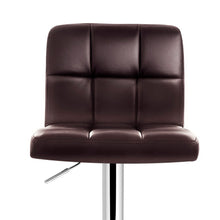 Load image into Gallery viewer, 2x Chair Stools - Leather/Chrome - Gas Lift - Swivel - Chocolate
