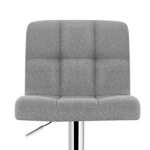 2x Chair Stools - Fabric - Gas Lift - Swivel - Grey
