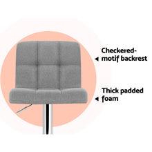 Load image into Gallery viewer, 2x Chair Stools - Fabric - Gas Lift - Swivel - Grey
