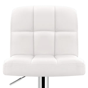 2x Chair Stools - PU Leather - Gas Lift - Swivel - White