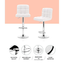 Load image into Gallery viewer, 2x Chair Stools - PU Leather - Gas Lift - Swivel - White
