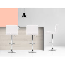 Load image into Gallery viewer, 2x Chair Stools - PU Leather - Gas Lift - Swivel - White
