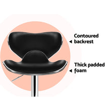 Load image into Gallery viewer, 2x Chair Stools - PU Leather / Chrome - Gas Lift - Swivel - Black
