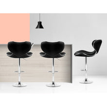 Load image into Gallery viewer, 2x Chair Stools - PU Leather / Chrome - Gas Lift - Swivel - Black
