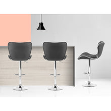 Load image into Gallery viewer, 2x Chair Stools - Leather - Gas Lift - Swivel - Grey

