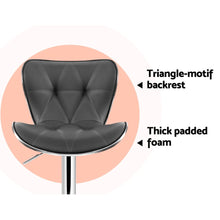 Load image into Gallery viewer, 2x Chair Stools - Leather - Gas Lift - Swivel - Grey
