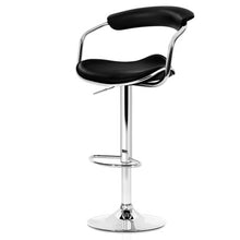 Load image into Gallery viewer, 2x Chair Stools - Leather/Chrome - Gas Lift - Swivel - Black
