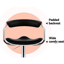 Load image into Gallery viewer, 2x Chair Stools - Leather/Chrome - Gas Lift - Swivel - Black
