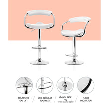 Load image into Gallery viewer, 2x Chair Stools - PU Leather - White
