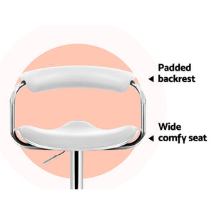 2x Chair Stools - PU Leather - White