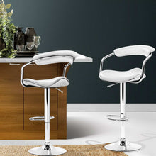 Load image into Gallery viewer, 2x Chair Stools - PU Leather - White
