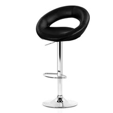 Load image into Gallery viewer, 2x Chair Stools - Leather / Chrome - Gas Lift - Swivel - Black
