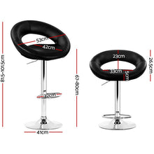 Load image into Gallery viewer, 2x Chair Stools - Leather / Chrome - Gas Lift - Swivel - Black
