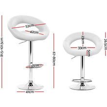 Load image into Gallery viewer, 2x Chair Stools - Leather / Chrome - Gas Lift - Swivel - White
