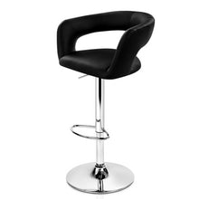 Load image into Gallery viewer, 2x Chair Stools - Leather/ Chrome - Gas Lift - Swivel - Black
