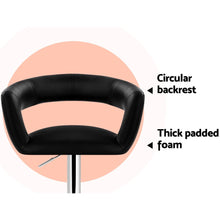 Load image into Gallery viewer, 2x Chair Stools - Leather/ Chrome - Gas Lift - Swivel - Black
