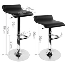 Load image into Gallery viewer, 2x Chair Stools - Leather - PU Gas Lift - Black
