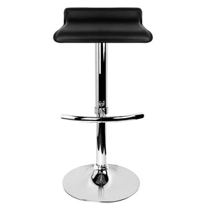 2x Chair Stools - Leather - PU Gas Lift - Black