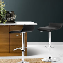 Load image into Gallery viewer, 2x Chair Stools - Leather - PU Gas Lift - Black
